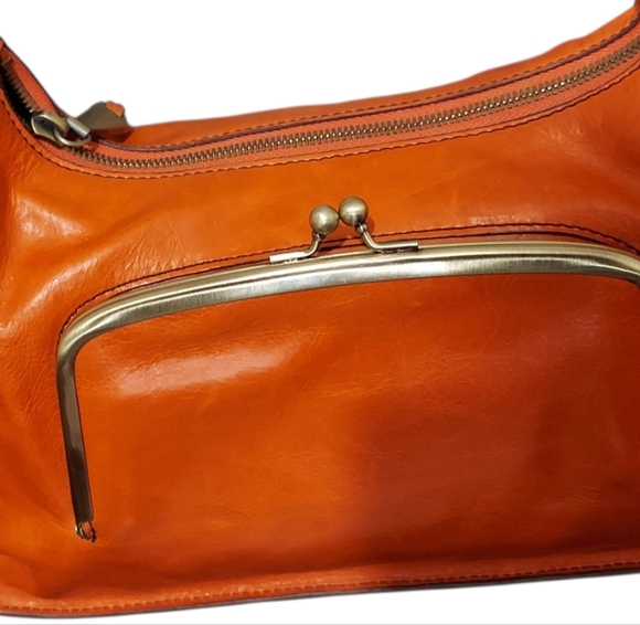 Hobo Leather Kisslock Zip Shoulder Bag Very Gently Loved - Picture 6 of 13